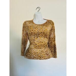 Y2K Gold Lace Top